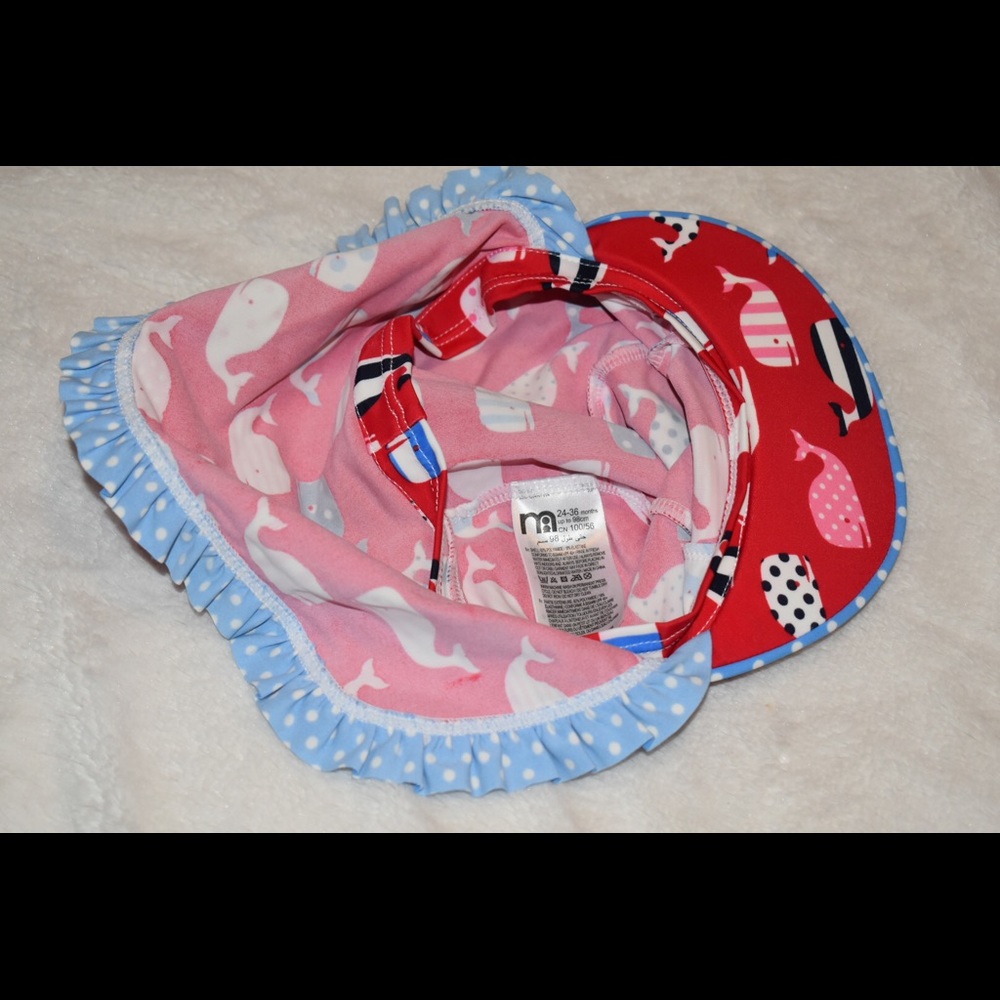 Girls cap with sun shield. Red. Size 24-36 months - Picture 4 of 7